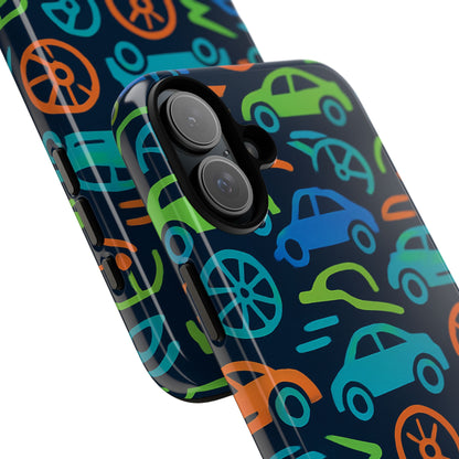 Vibrant 3D Car Design Protective Phone Case for Kids and Teens - Playful Multicolour Style - Stylish Protection for Everyday Use - Compatible with iPhone 13, 14, 15 & 16 – all models including Pro, Pro Max & Plus