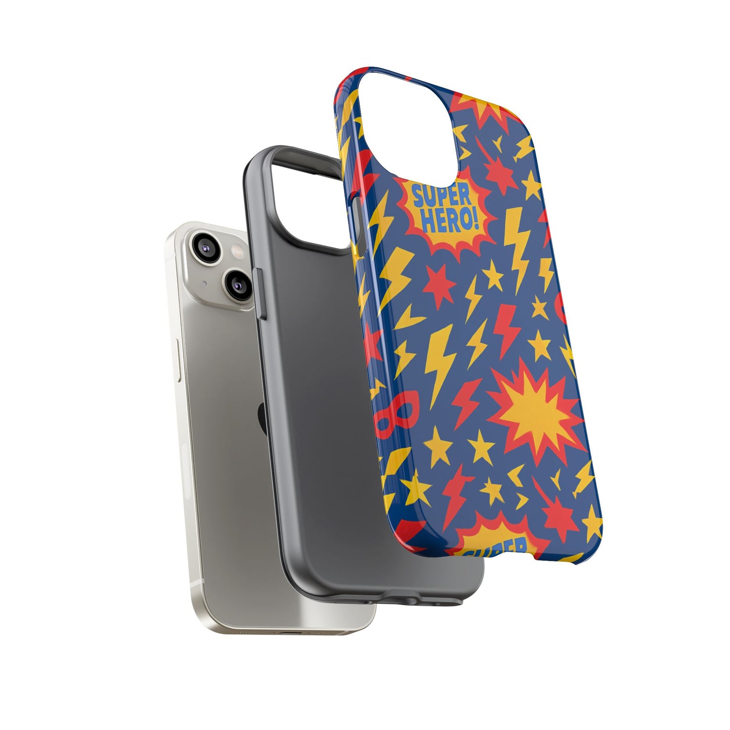 vibrant 3d superhero phone case – colourful retro design for kids and adults – stylish protection compatible with iphone 13, 14, 15 & 16 – all models including pro, pro max & plus