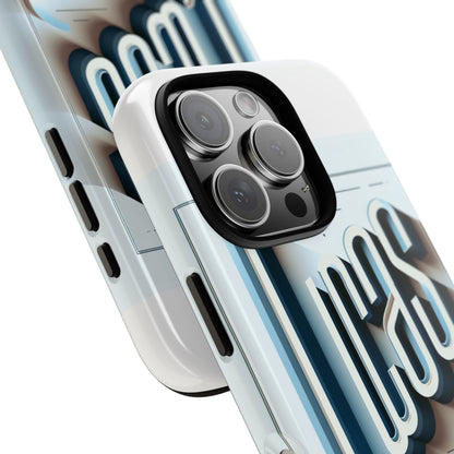 3D Wrap Protective Phone Case in Blue with Playful Typography Design – Stylish Protection Compatible with iPhone 13, 14, 15 & 16 – All Models Including Pro, Pro Max & Plus