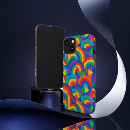 Multicolour Rainbow Protective Phone Case with 3D Design for Stylish Protection Compatible with iPhone 13, 14, 15 & 16 – All Models Including Pro, Pro Max & Plus