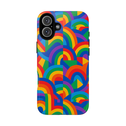 Multicolour Rainbow Protective Phone Case with 3D Design for Stylish Protection Compatible with iPhone 13, 14, 15 & 16 – All Models Including Pro, Pro Max & Plus