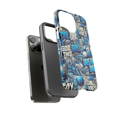 Blue Pattern Image 28 Design Phone Case for Men Women Shockproof Protective Cover with 3D Wrap and UV Protection