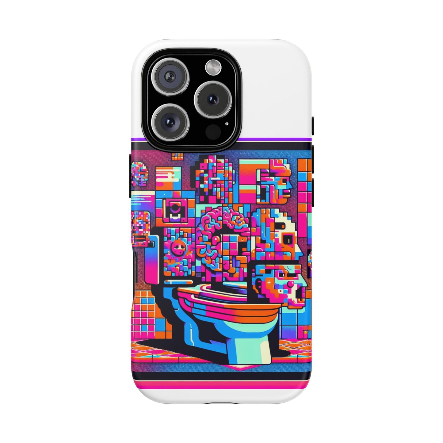 toilet head big brain 3d wrap protective phone case for anime lovers, durable tpu silicone, uv protected, stylish gift for birthdays and holidays