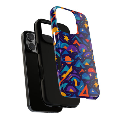 Vibrant Geometric 3D Wrap Protective Phone Case for Unique Accessories Lovers Compatible with iPhone 13, 14, 15 & 16 – all models including Pro, Pro Max & Plus