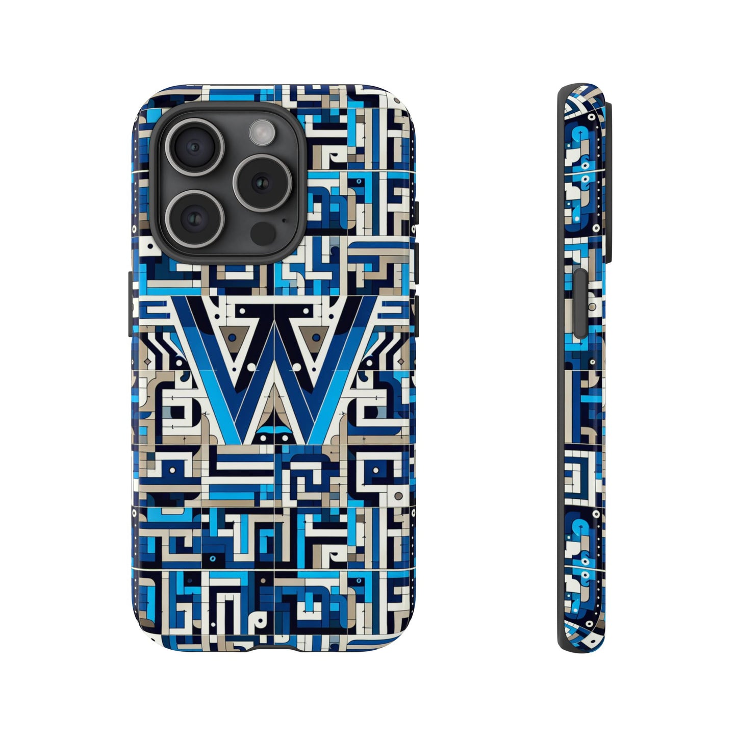 letter blue alphabet w phone case for smartphones durable shockproof protective cover with 3d wrap design for anime and comic style fans