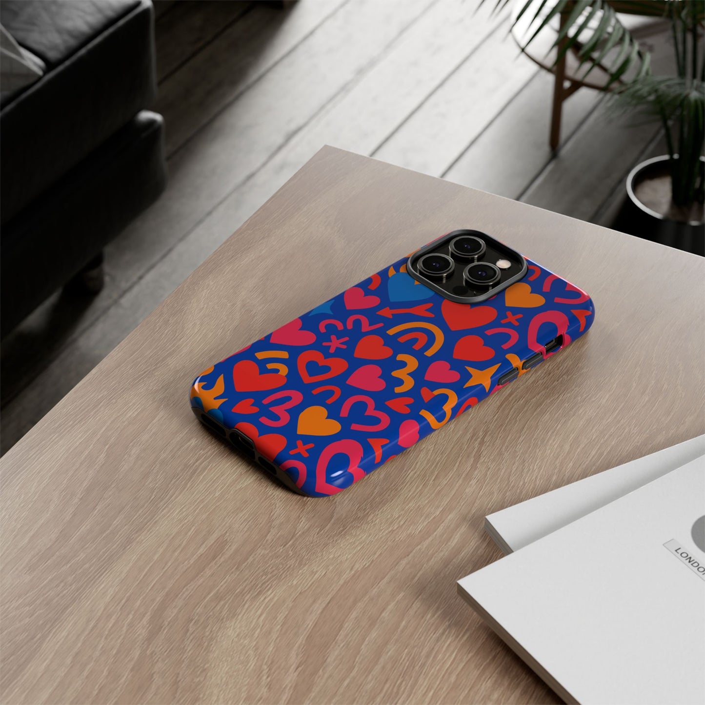 vibrant multicolour heart design protective phone case stylish accessory for self-expression compatible with iphone 13, 14, 15 & 16 – all models including pro, pro max & plus