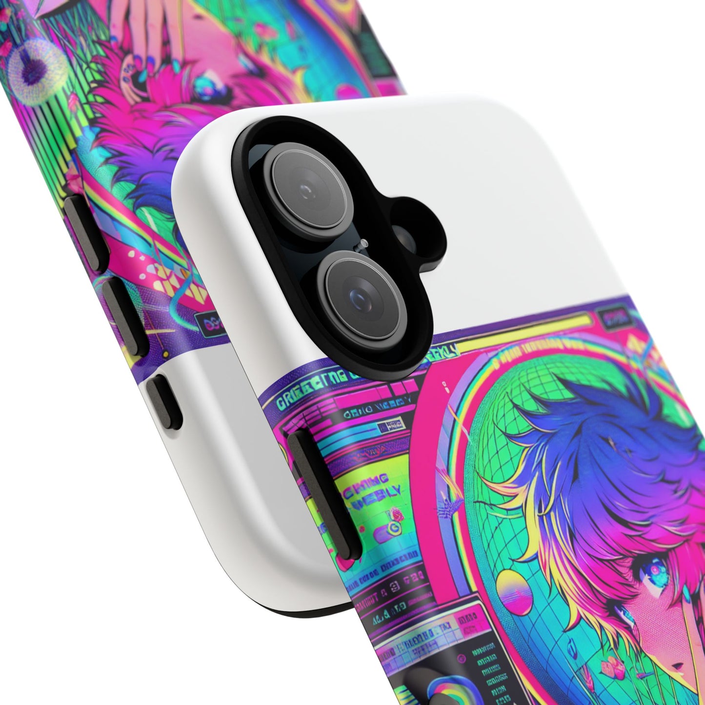 touching grass weekly vibrant protective phone case for smartphones, retro anime design, shock absorbent tpu, uv protected, unique gift for tech enthusiasts