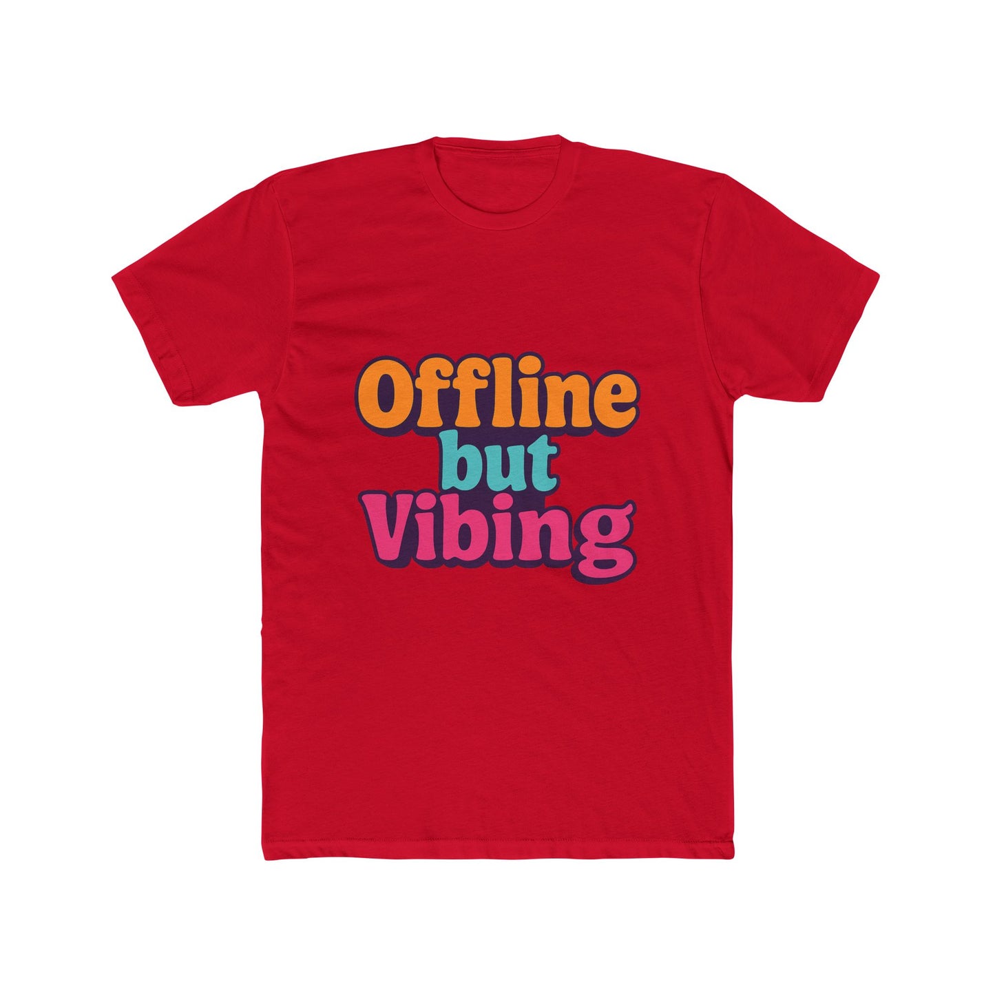 unisex t-shirt - offline but vibing meme graphic tee, multicolor casual funny shirt