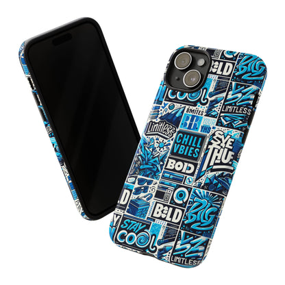 Blue Pattern Image 9 Phone Case for Smartphone Protection with 3D Wrap Design and Shock Absorption in Glossy or Matte Finish