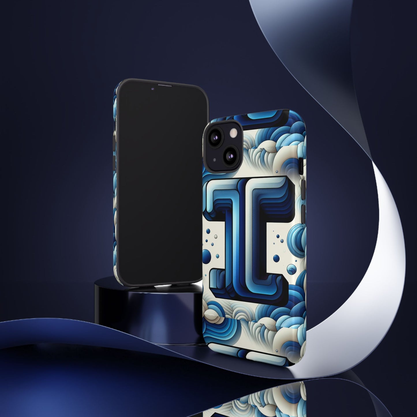 blue alphabet t phone case with 3d wrap design for kids and teens shockproof tpu cover with vivid colours and anime-inspired graphics