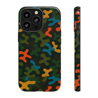 Multicolour Camouflage 3D Wrap Protective Phone Case Stylish Design for Men and Women Stylish Protection Compatible with iPhone 13, 14, 15 & 16 – all models including Pro, Pro Max & Plus
