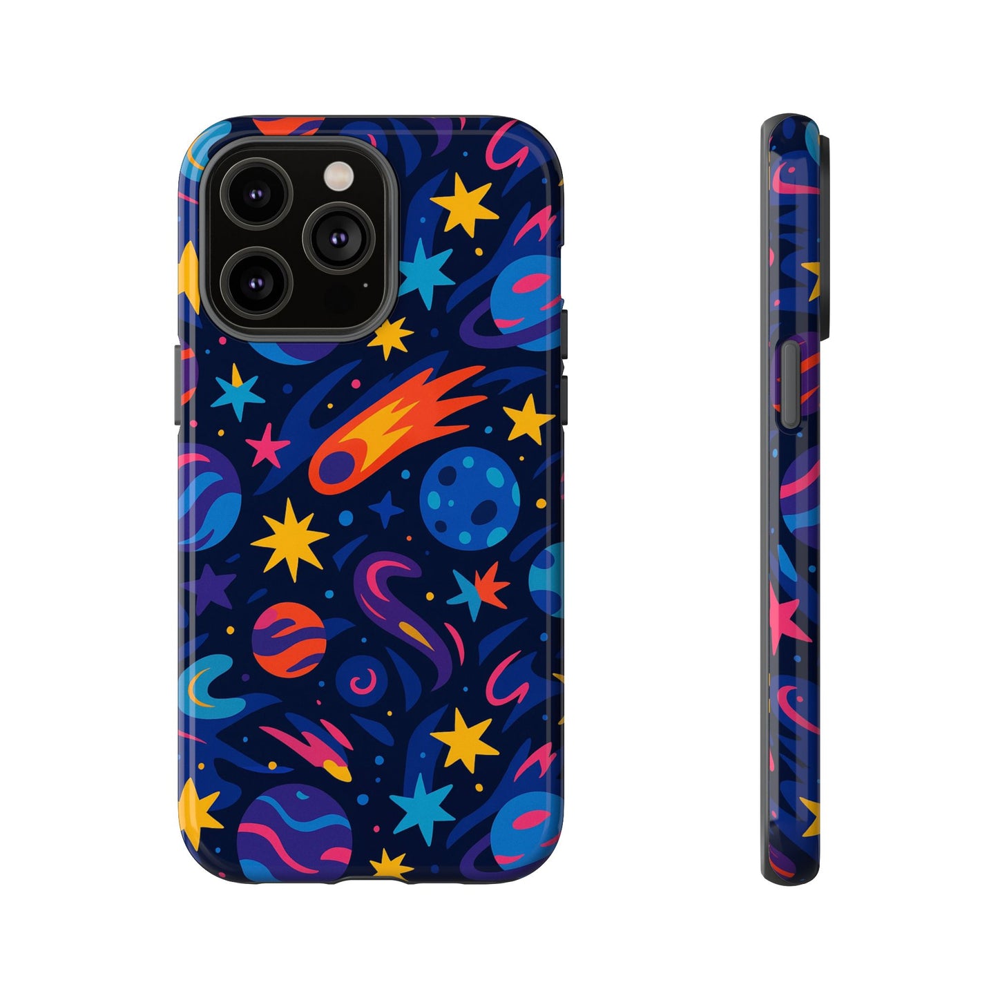 vibrant 3d space design protective phone case for stylish protection and self-expression compatible with iphone 13, 14, 15 & 16 – all models including pro, pro max & plus