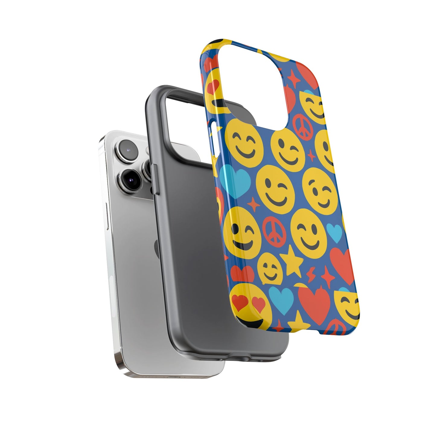 vibrant 3d emoji protective phone case for kids and adults – fun multicolour design for stylish protection compatible with iphone 13, 14, 15 & 16 – all models including pro, pro max & plus