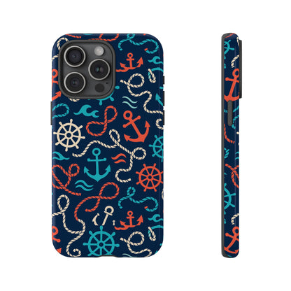 Nautical Themed 3D Wrap Protective Phone Case for Smartphones, Stylish Accessory for Everyday Use, Compatible with iPhone 13, 14, 15 & 16 – all models including Pro, Pro Max & Plus