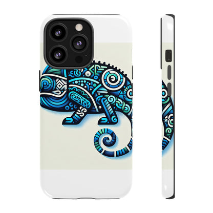 Vibrant 3D Chameleon Phone Case with Blue Design for Stylish Protection Compatible with iPhone 13, 14, 15 & 16 – All Models Including Pro, Pro Max & Plus