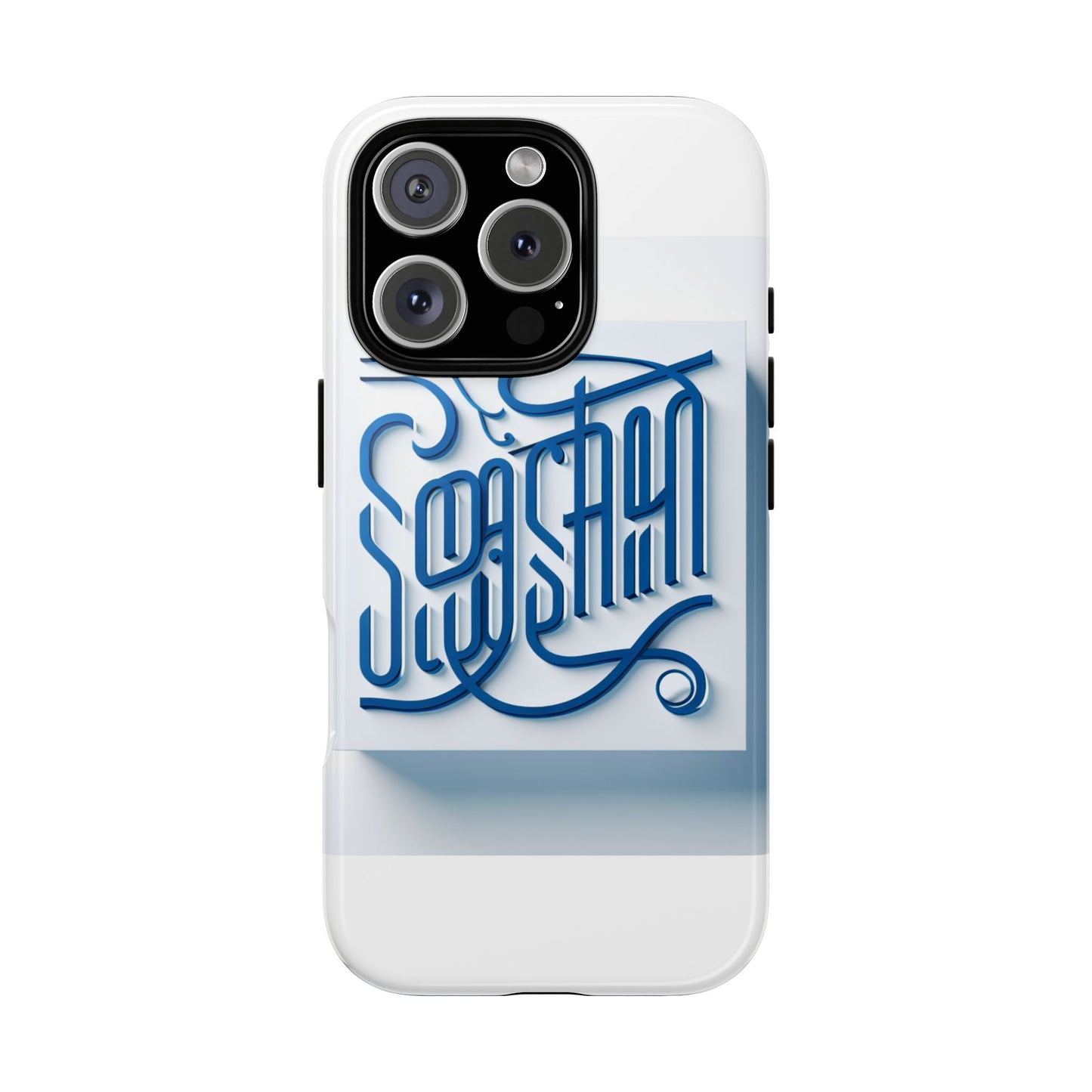 vibrant blue 3d alphabet phone case for stylish protection and unique expression compatible with iphone 13, 14, 15 & 16 – all models including pro, pro max & plus