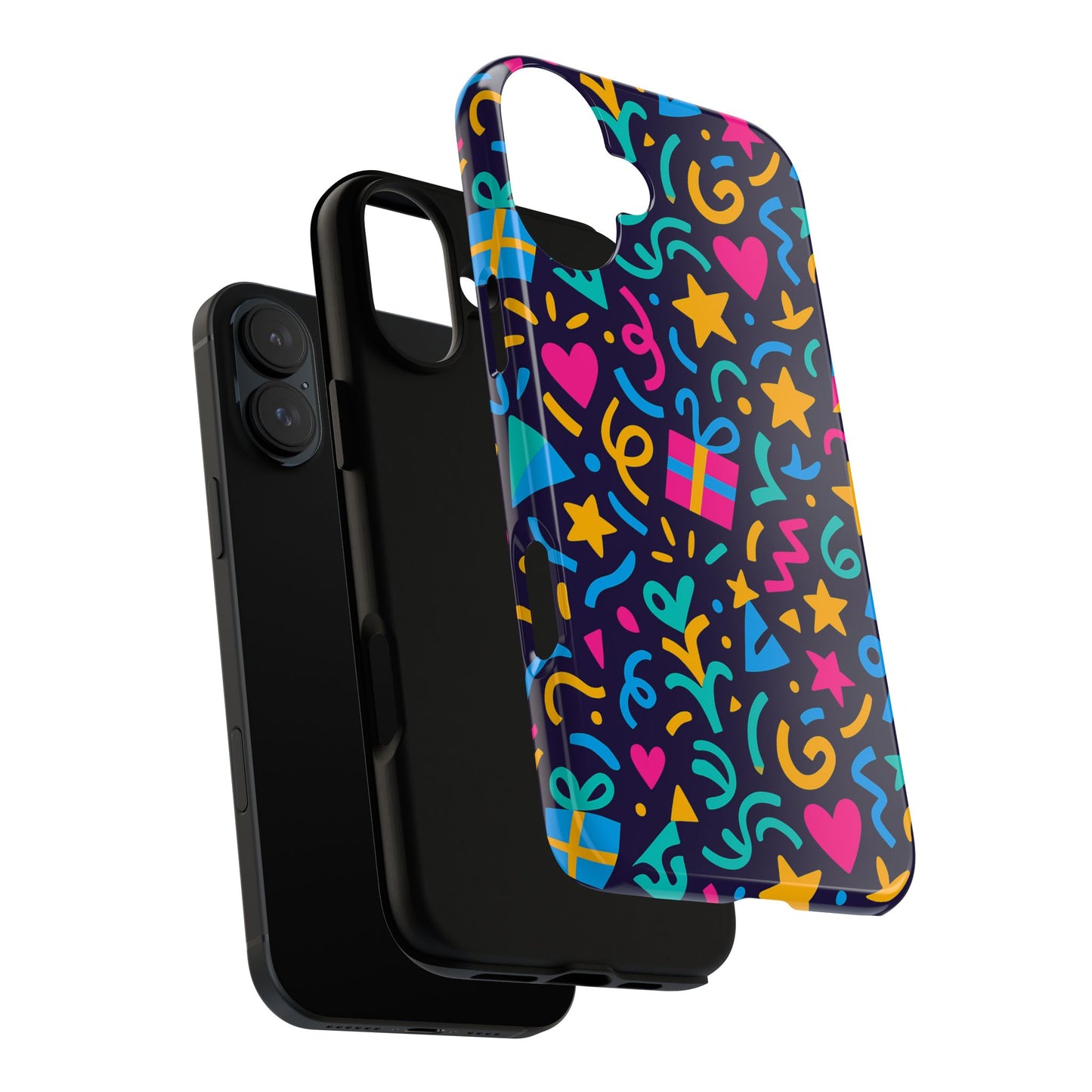 vibrant multicolour retro phone case with fun 3d design for stylish protection and unique expression compatible with iphone 13, 14, 15 & 16 – all models including pro, pro max & plus