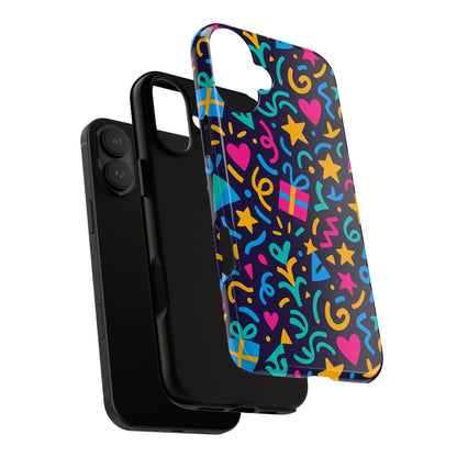 Vibrant Multicolour Retro Phone Case with Fun 3D Design for Stylish Protection and Unique Expression Compatible with iPhone 13, 14, 15 & 16 – all models including Pro, Pro Max & Plus