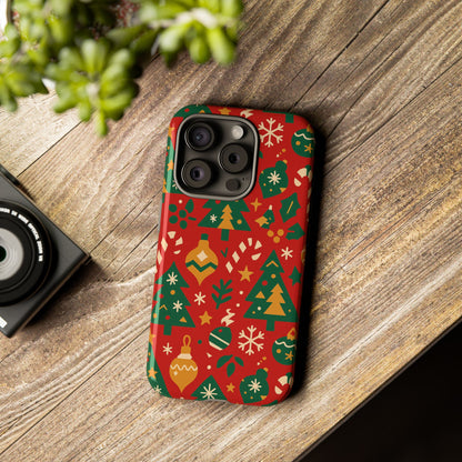 Multicolor 3D Wrap Protective Phone Case with Festive Holiday Design – Fun Retro Style for Smartphone Protection Compatible with iPhone 13, 14, 15 & 16 – all models including Pro, Pro Max & Plus