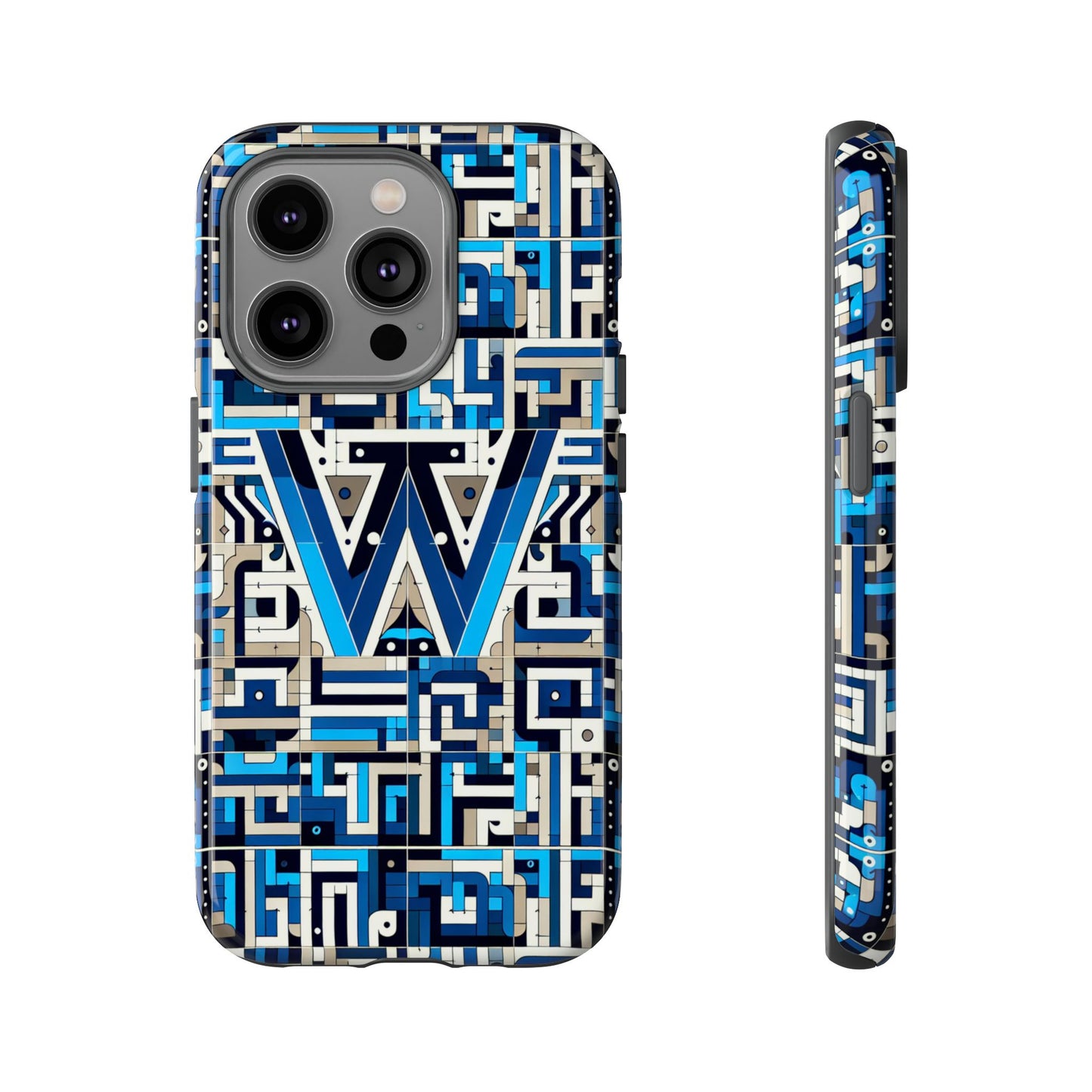 letter blue alphabet w phone case for smartphones durable shockproof protective cover with 3d wrap design for anime and comic style fans