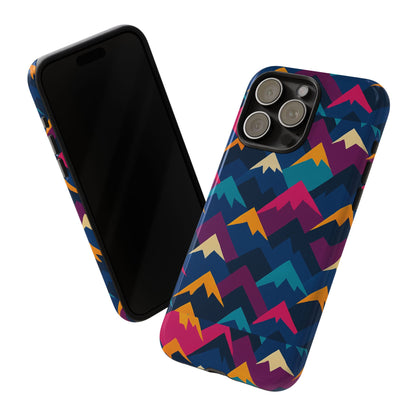 Multicolour Mountain Geometric Protective Phone Case – Stylish Accessory for Unique Self-Expression Compatible with iPhone 13, 14, 15 & 16 – all models including Pro, Pro Max & Plus