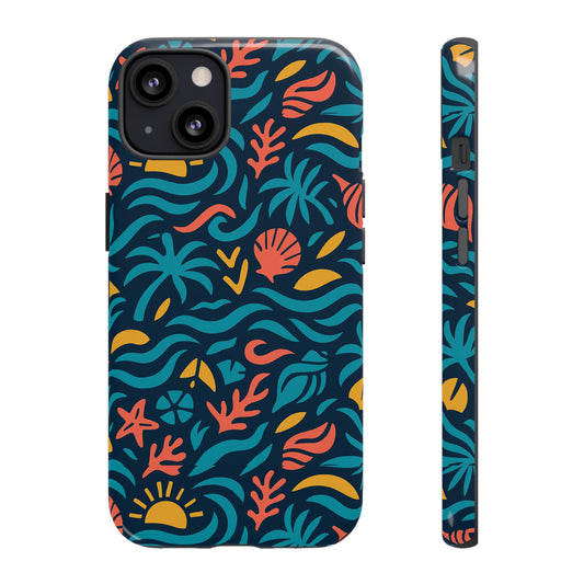 Vibrant Tropical Pattern Phone Case with 3D Design for Stylish Protection Compatible with iPhone 13, 14, 15 & 16 – all models including Pro, Pro Max & Plus