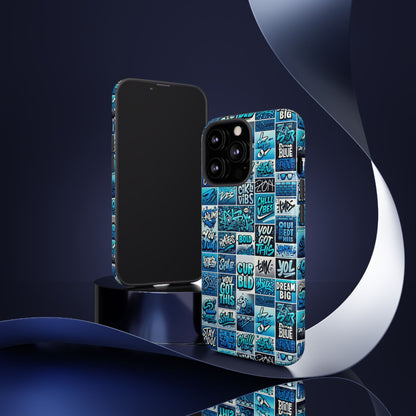 Vibrant Blue 3D Wrap Protective Phone Case Featuring Retro Alphabet Design for Stylish Smartphone Protection Compatible with iPhone 13, 14, 15 & 16 – all models including Pro, Pro Max & Plus
