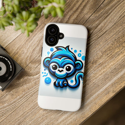 Vibrant 3D Wrap Protective Phone Case with Fun Blue Monkey Design – Stylish Accessory for Men and Women – Compatible with iPhone 13, 14, 15 & 16 – All Models Including Pro, Pro Max & Plus