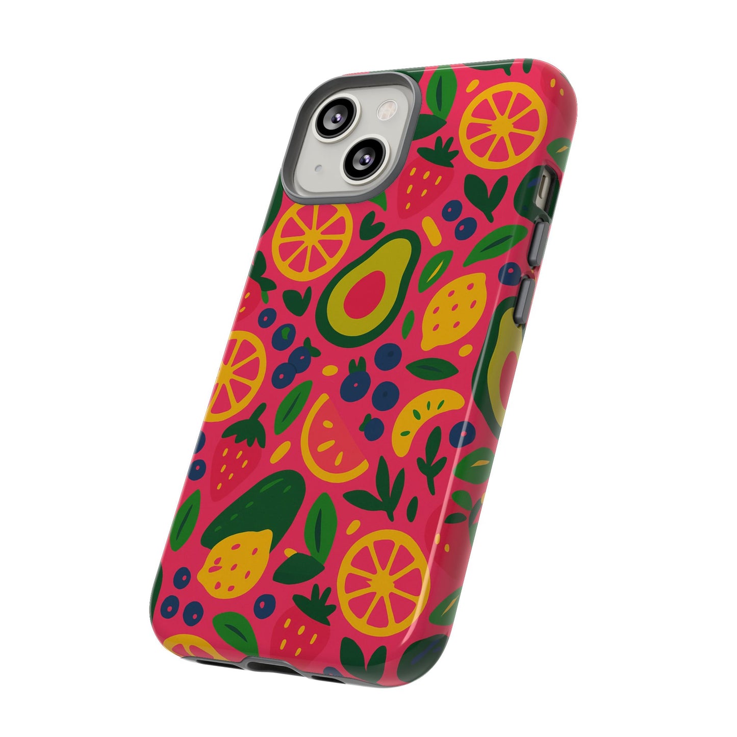 vibrant 3d fruit pattern protective phone case - playful accessory for individuality and stylish protection compatible with iphone 13, 14, 15 & 16 – all models including pro, pro max & plus