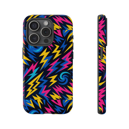 Vibrant Lightning Bolt Protective Phone Case with 3D Wrap Design for Trendy Aesthetic Accessories Compatible with iPhone 13, 14, 15 & 16 – all models including Pro, Pro Max & Plus