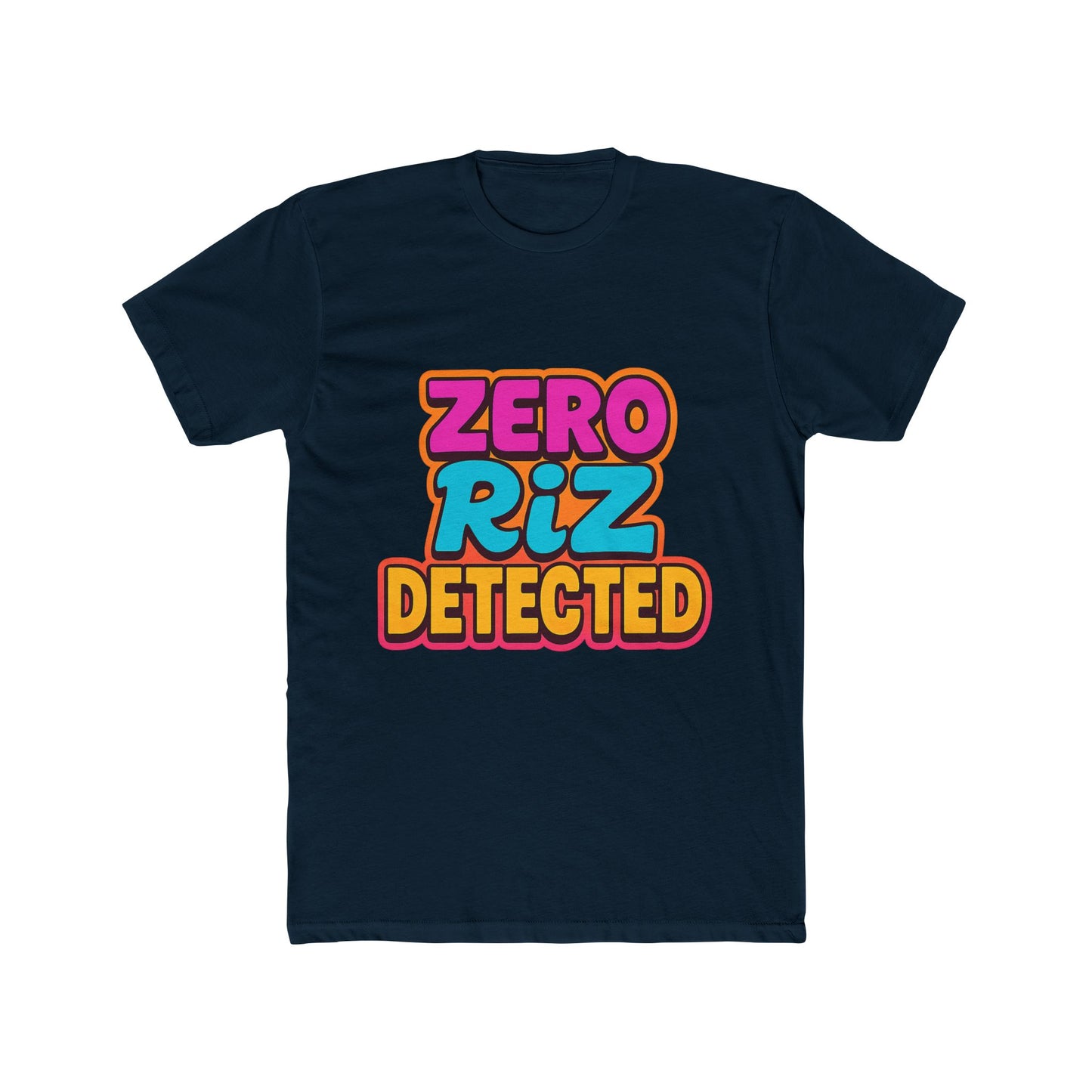 zero riz detected meme unisex t-shirt - multicolor graphic tee, funny internet slang t-shirt, trendy casual wear