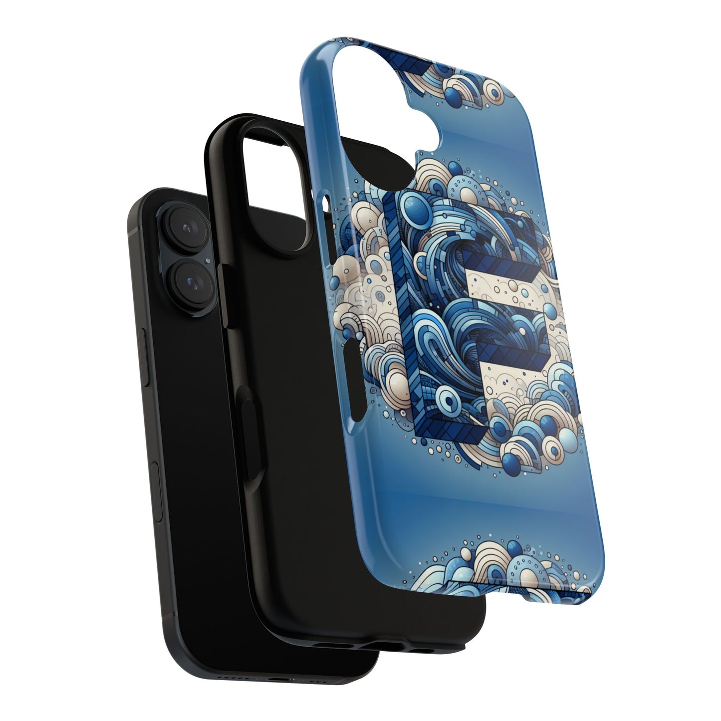 blue alphabet f phone case for iphone and android durable shockproof cover with 3d wrap design and uv protection