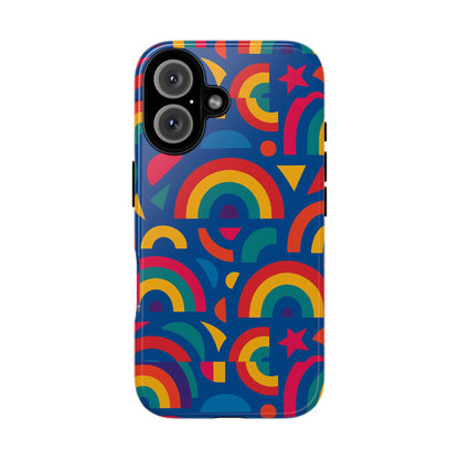 Vibrant 3D Geometric Phone Case in Multicolour Design for Stylish Protection Compatible with iPhone 13, 14, 15 & 16 – all models including Pro, Pro Max & Plus