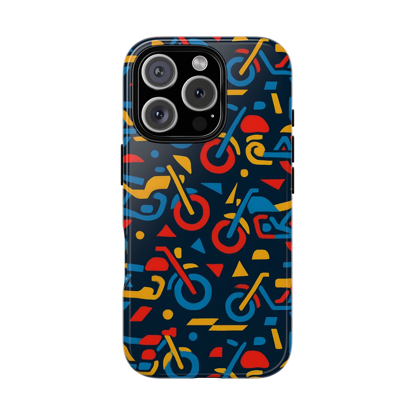 multicolour motorcycle phone case – vibrant art design for stylish protection – compatible with iphone 13, 14, 15 & 16 – all models including pro, pro max & plus