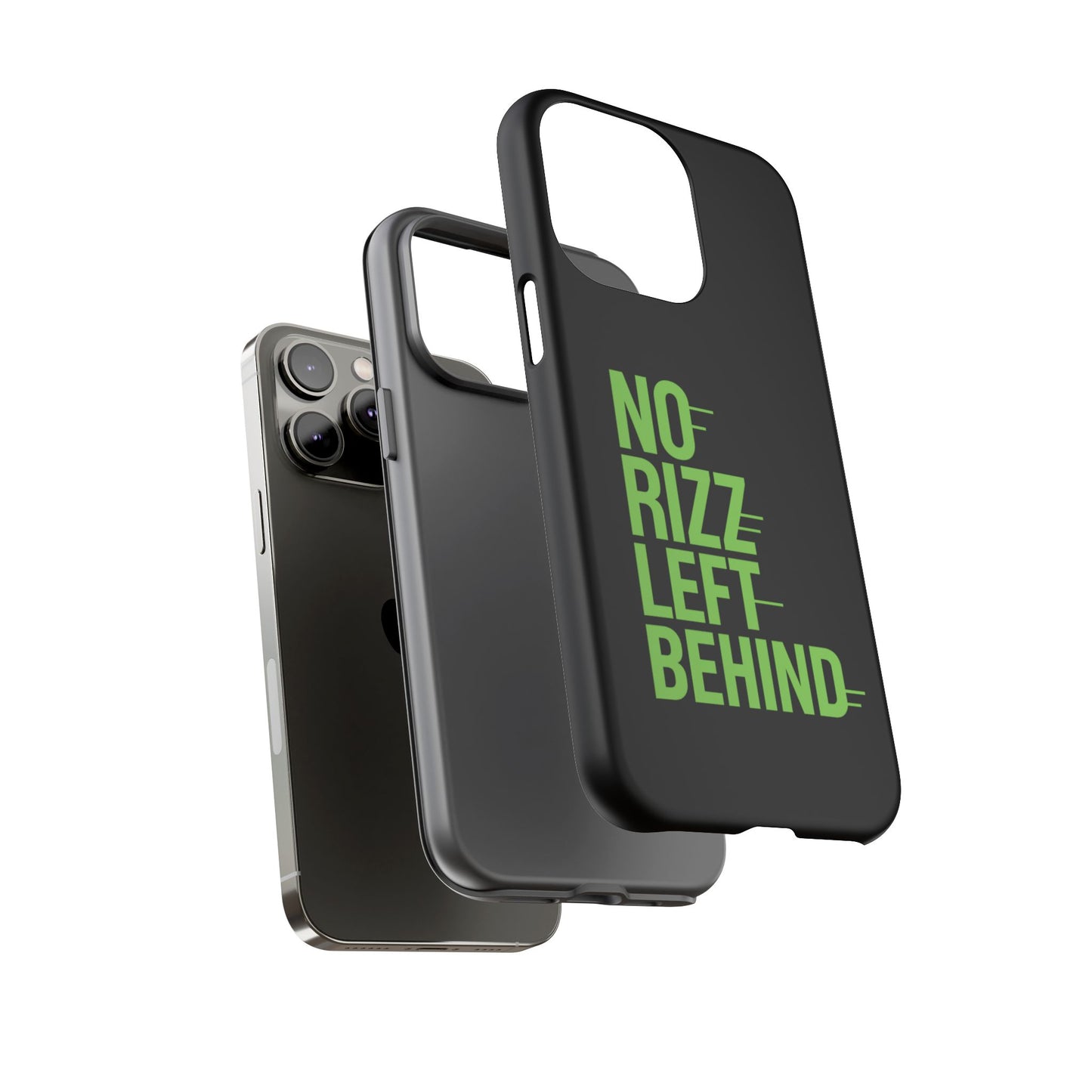 tough phone case - no rizz left behind, durable protection, shock absorbent, stylish design, perfect gift for adults, supports wireless charging, uv protected, lightweight accessory