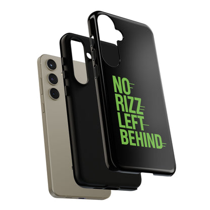Tough Phone Case - No Rizz Left Behind, Durable Protection, Shock Absorbent, Stylish Design, Perfect Gift for Adults, Supports Wireless Charging, UV Protected, Lightweight Accessory