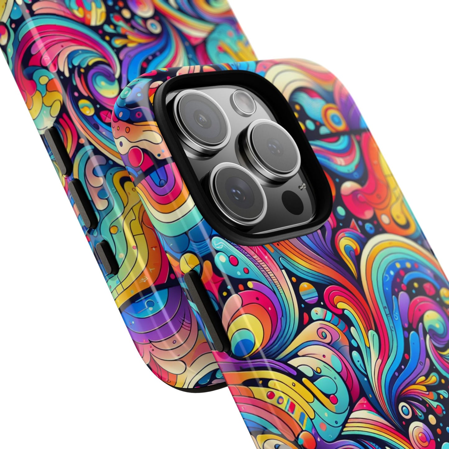 pattern image 2 vibrant 3d phone case for anime and comic fans with abstract art design compatible with iphone 13, 14, 15 & 16 – all models including pro, pro max & plus