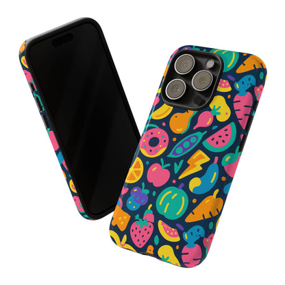 Vibrant 3D Fruit Pattern Protective Phone Case Colourful Accessory for Stylish Individuals Compatible with iPhone 13, 14, 15 & 16 – all models including Pro, Pro Max & Plus