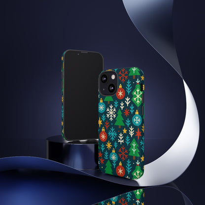 Multicolour 3D Wrap Protective Phone Case with Retro Christmas Design for Stylish Protection – Compatible with iPhone 13, 14, 15 & 16 – All Models Including Pro, Pro Max & Plus
