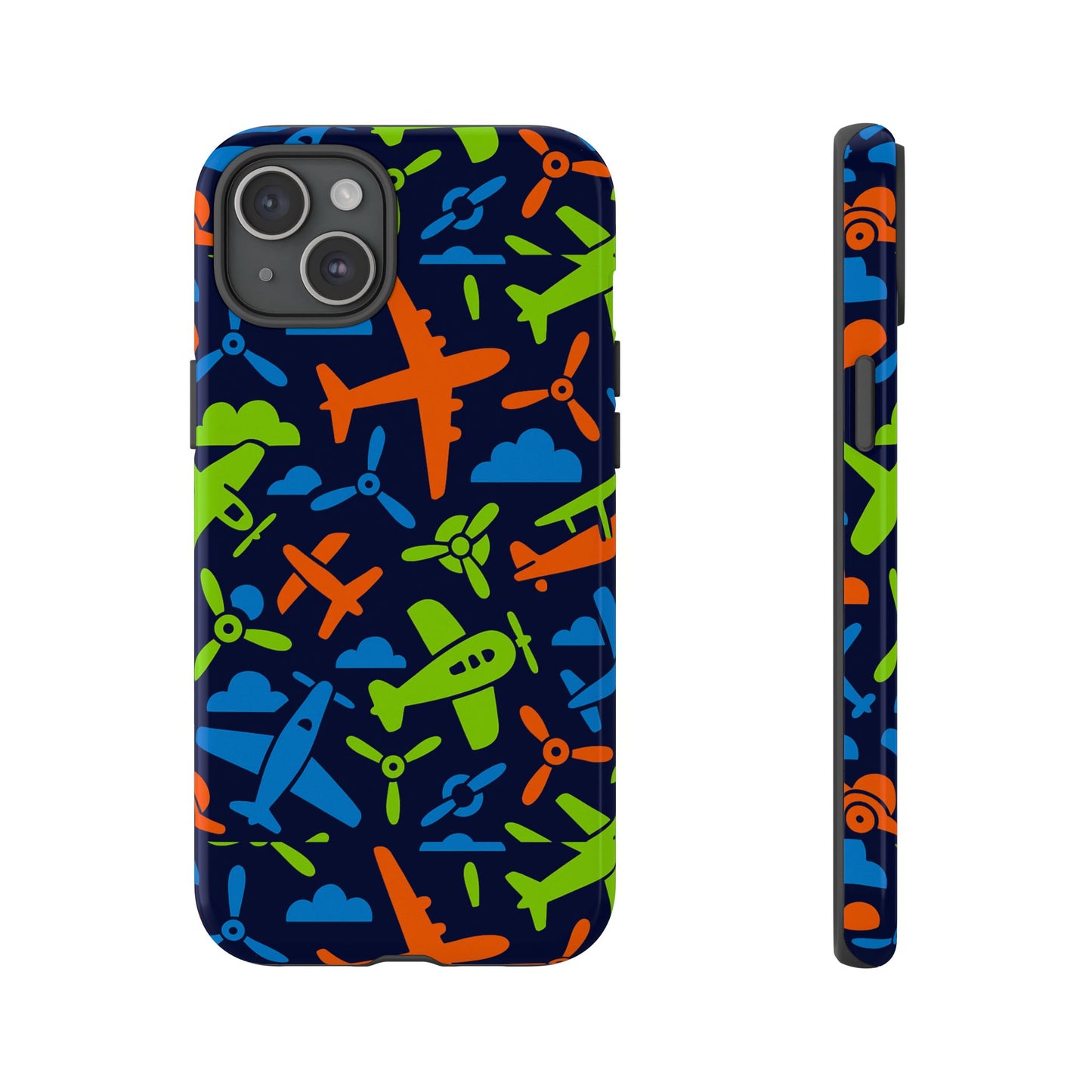 vibrant airplane pattern protective phone case for colourful accessory durable design compatible with iphone 13, 14, 15 & 16 – all models including pro, pro max & plus