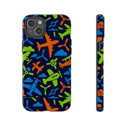 Vibrant Airplane Pattern Protective Phone Case for Colourful Accessory Durable Design Compatible with iPhone 13, 14, 15 & 16 – all models including Pro, Pro Max & Plus