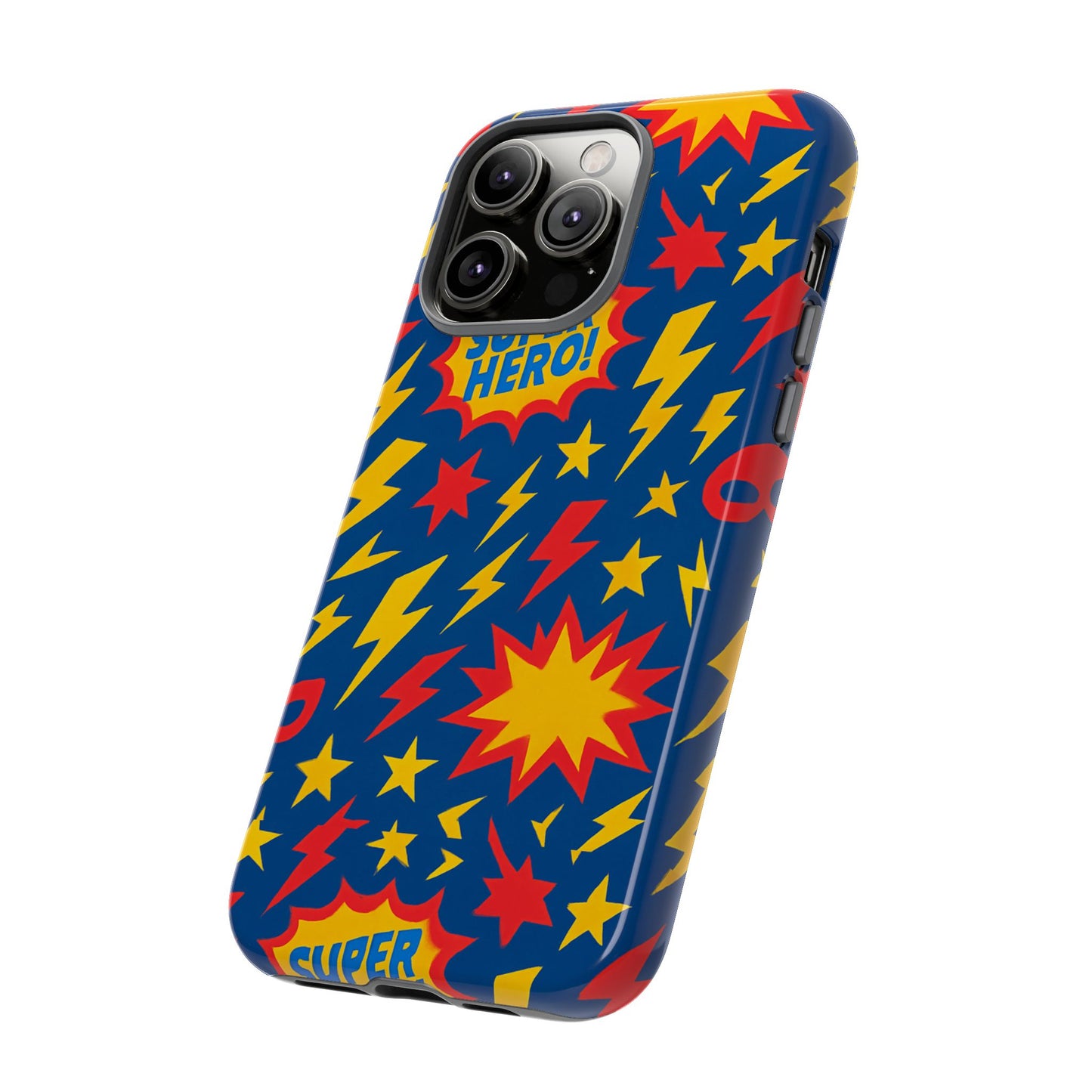 vibrant 3d superhero phone case – colourful retro design for kids and adults – stylish protection compatible with iphone 13, 14, 15 & 16 – all models including pro, pro max & plus