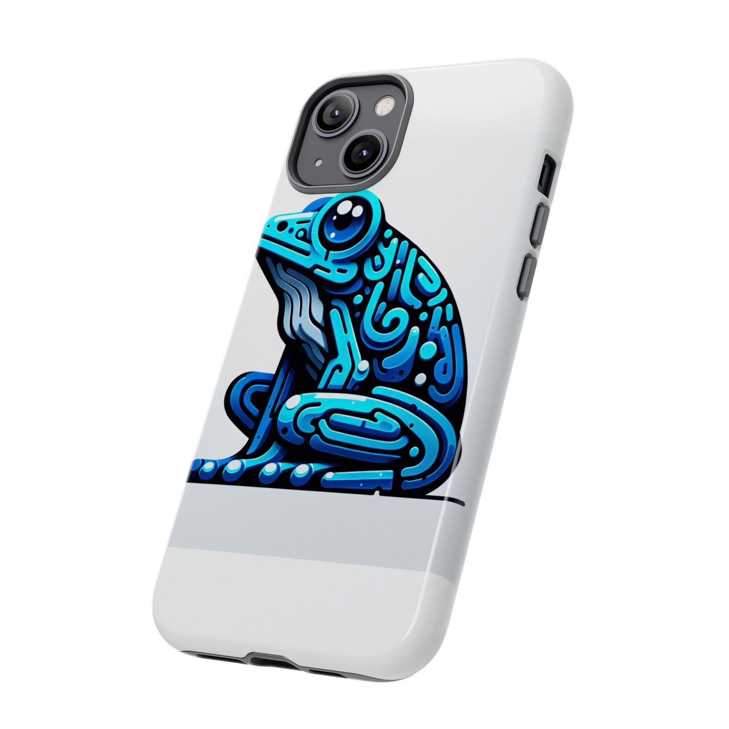 vibrant blue frog 3d wrap phone case for unique accessories retro style compatible with iphone 13, 14, 15 & 16 – all models including pro, pro max & plus
