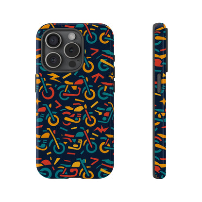 Vibrant Multicolour Motorcycle Design Protective Phone Case for Stylish Protection – Compatible with iPhone 13, 14, 15 & 16 – All Models Including Pro, Pro Max & Plus