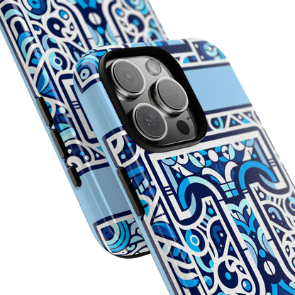 Blue Alphabet T Phone Case with 3D Wrap Shock Absorption and UV Protection for Kids and Teens