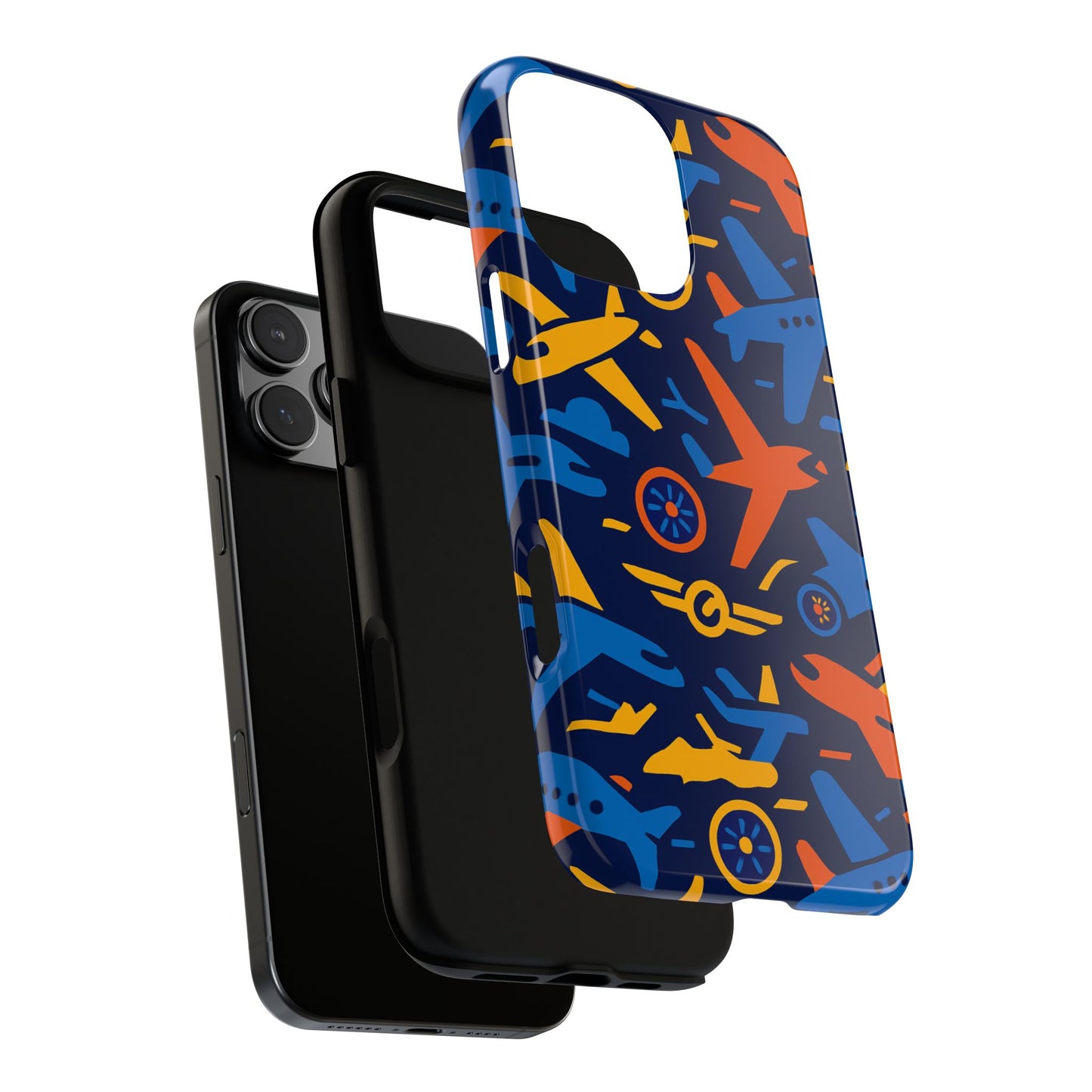 vibrant 3d airplane pattern protective phone case for self-expression and stylish protection compatible with iphone 13, 14, 15 & 16 – all models including pro, pro max & plus