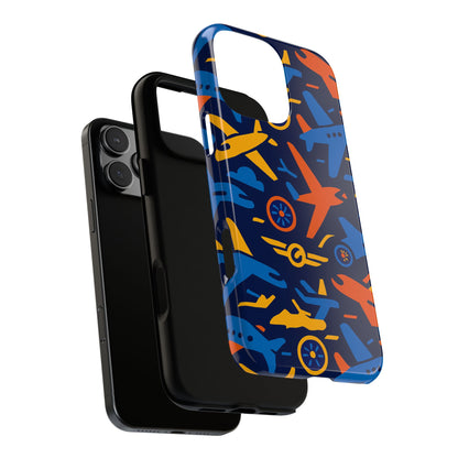 Vibrant 3D Airplane Pattern Protective Phone Case for Self-Expression and Stylish Protection Compatible with iPhone 13, 14, 15 & 16 – all models including Pro, Pro Max & Plus