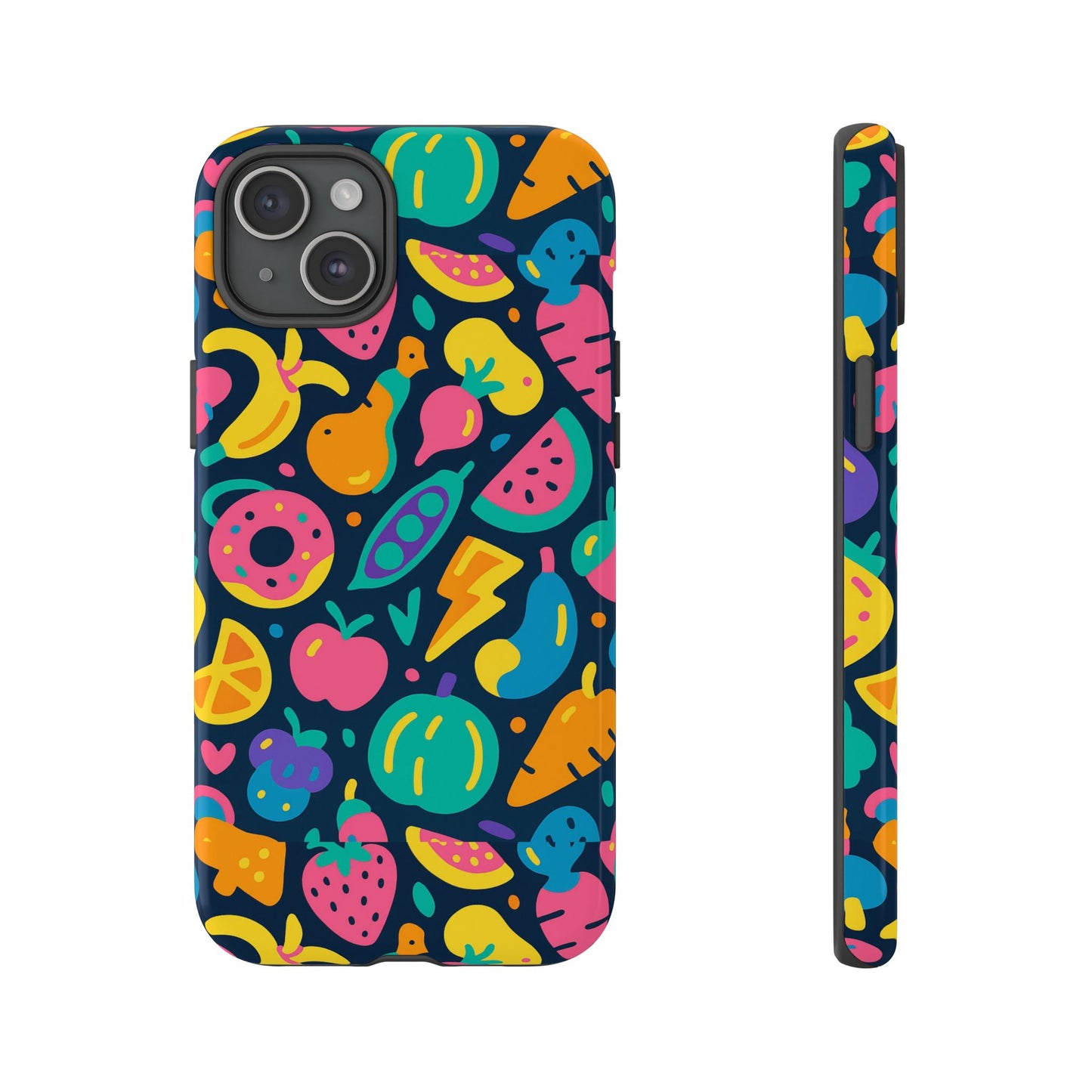 vibrant 3d fruit pattern protective phone case colourful accessory for stylish individuals compatible with iphone 13, 14, 15 & 16 – all models including pro, pro max & plus