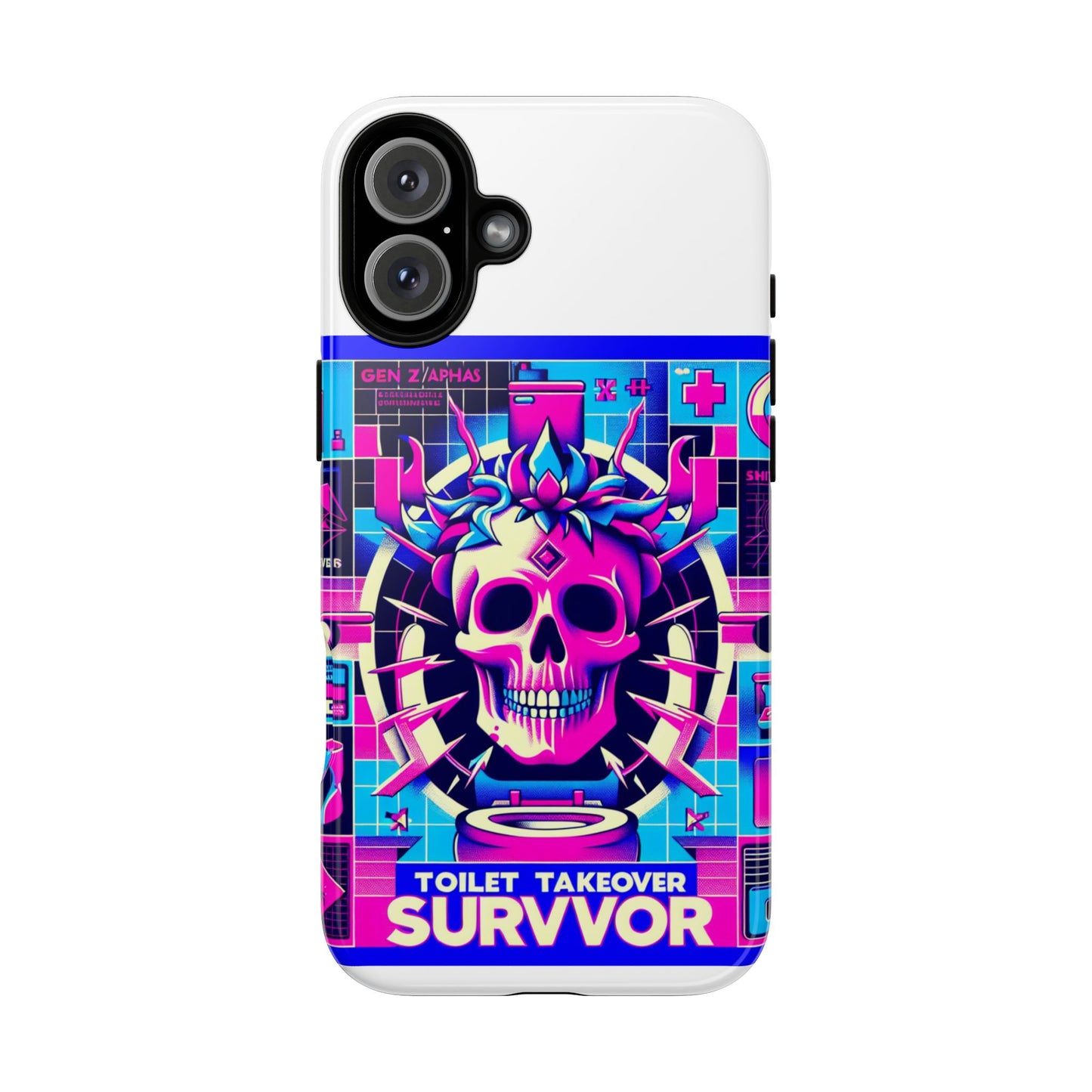 toilet takeover survivor 3d wrap protective phone case for anime and comic fans, shock absorbing tpu silicone, uv protected, stylish design, gift for birthdays and holidays
