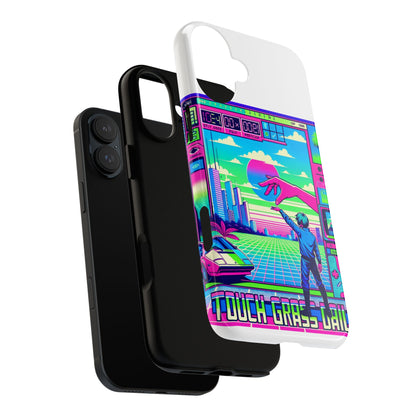 Touch Grass Daily 3D Wrap Protective Phone Case for Smartphones, Durable Shock Absorption, UV Protected, Unique Anime Design, Fun Gift for Tech Enthusiasts